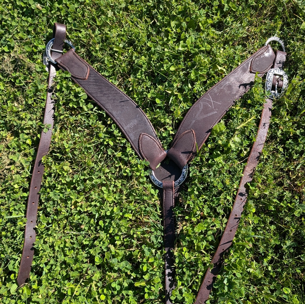 Brown Leather Horse Breast Collar
